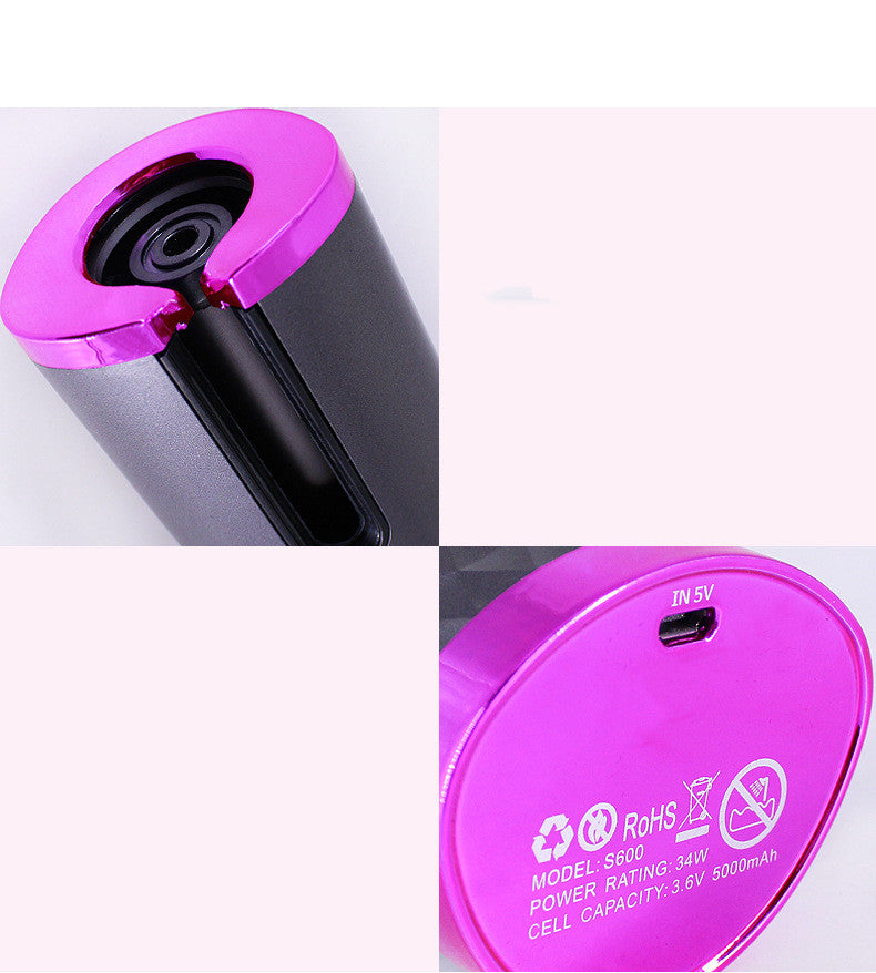 Womens Portable Hair Curling Iron Rechargeable Automatic Hair Curler