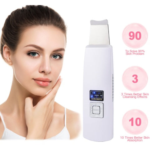 Ultrasonic Skin Scrubber Face Cleanser Blackhead Acne Removal Facial Spa Vibration Massager