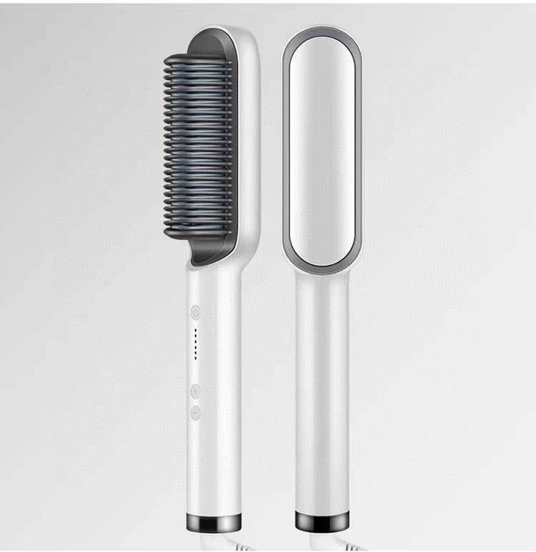New 2 In 1 Hair Straightener Hot Comb Negative Curling Tong Dual-purpose Electric Hair Brush