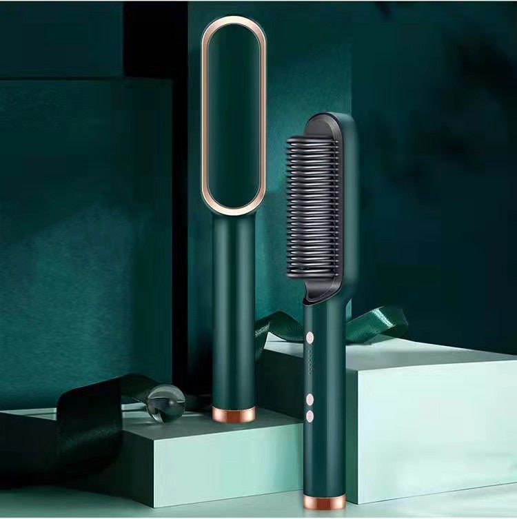 New 2 In 1 Hair Straightener Hot Comb Negative Curling Tong Dual-purpose Electric Hair Brush